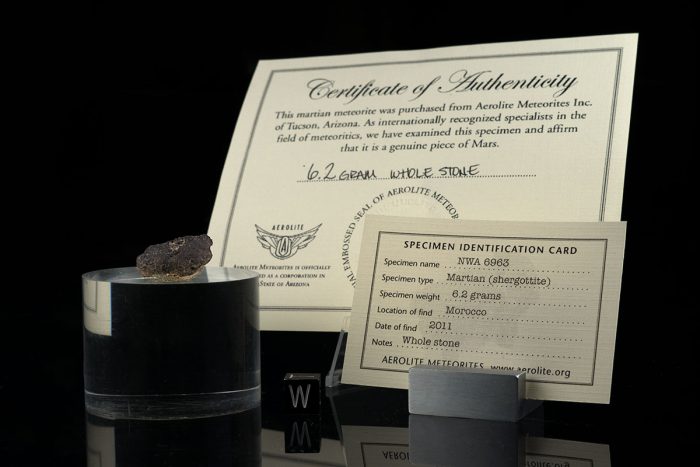 NWA 6963 6.2 Grams with specimen card and certificate of authenticity