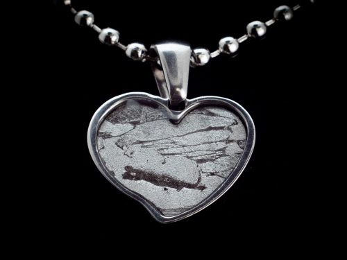 iron meteorite heart necklace