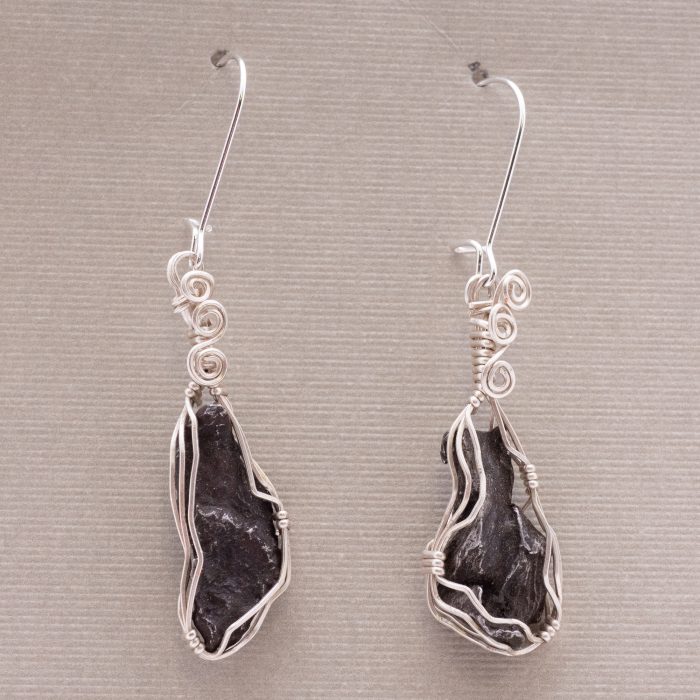 iron meteorite earrings
