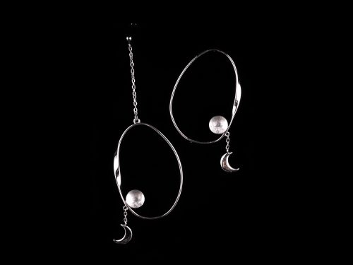 infinity moon earrings