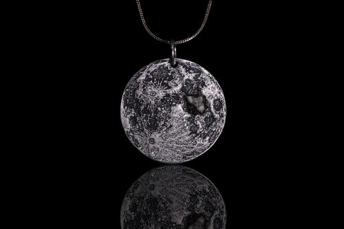 moon necklace with moon rock